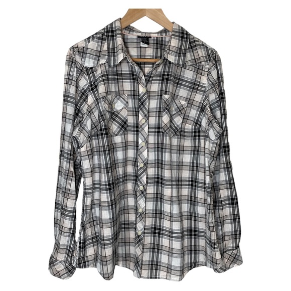 Torrid Plaid Button Down Shirt - Picture 1 of 6